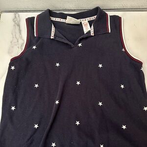 Vintage 90’s Russ by Liz Claiborne - Collard Tank - Stars and Stripes -patriotic